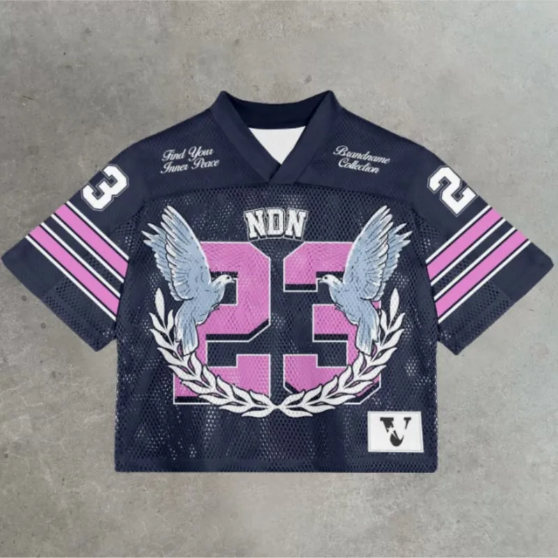 

Retro Y2K Men Women Jersey Quick Dry Breathable Mesh T Shirt Street casual Sports Top Oversized Unisex Football Training Wear