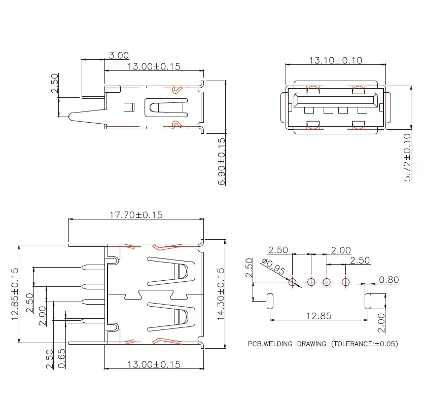 10 個/USB-256-Bryh130 USB-256-Bryh137 USB-256-Bryh150 USB コネクタ