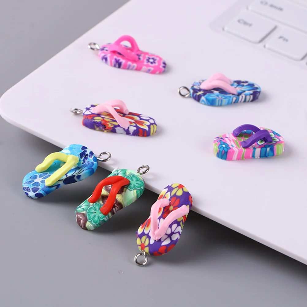 

40Pcs Soft Clay Slipper Ornaments Durable Double-Sided Printed for Home Decor Nursery Bedroom Kitchen DIY Jewelry Bracelet