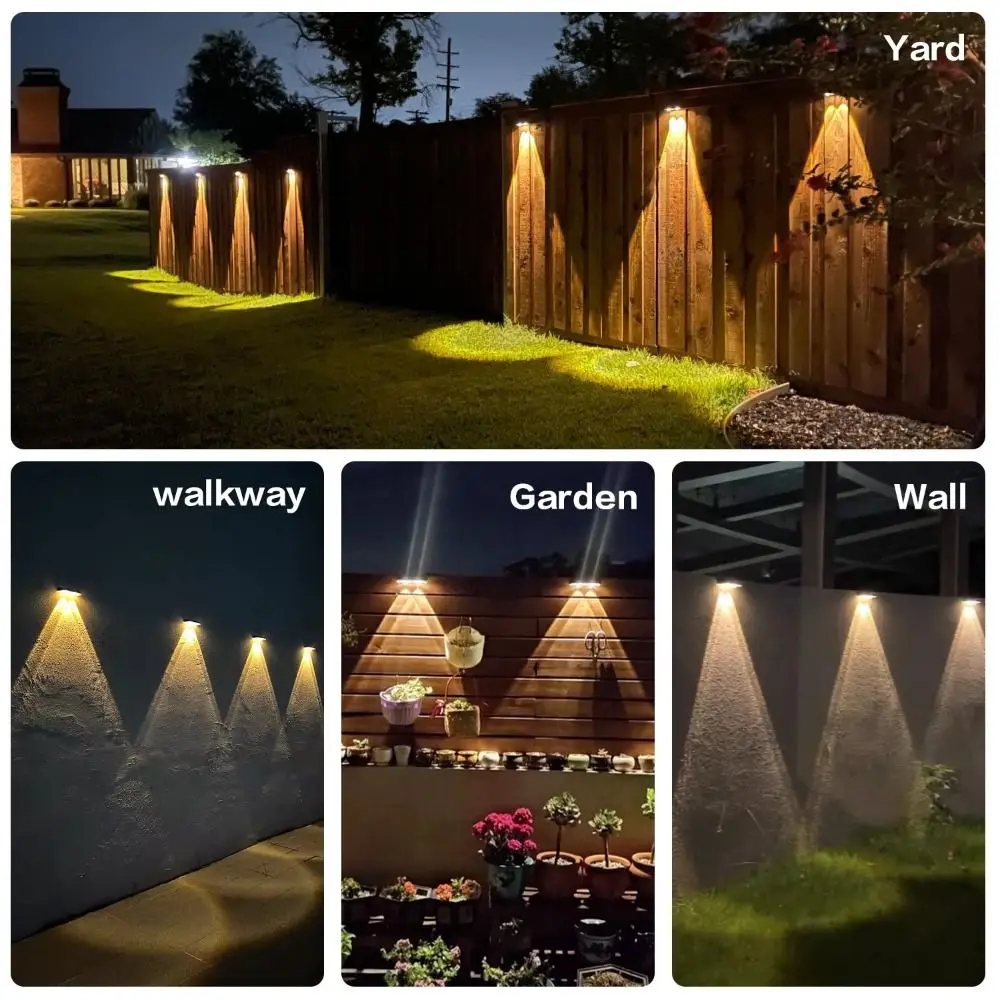 Waterproof Solar Wall Light Energy-Saving Wall-Mounted RGB Wall Light High-Efficiency Solar Panel Gradient Glow