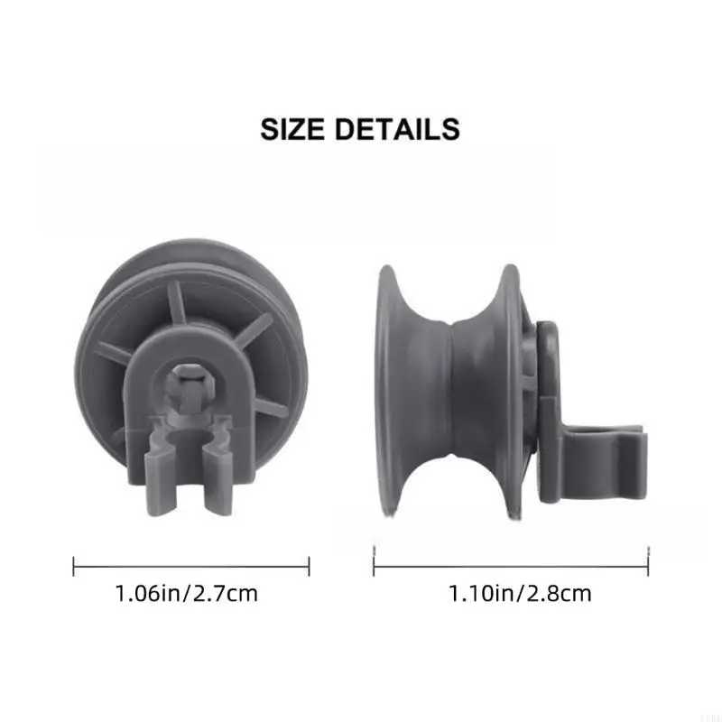 L8RE Roda Pencuci Piring Roda Pengganti Nyaman Roda Pencuci Piring Tekstur Plastik Cocok untuk Berbagai Model Mesin Pencuci