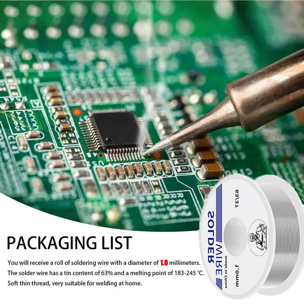 100/20g Solder Wire Tin Roll Clean Rosin Welding Core Soldering Wire Flux Reel Tube Low Temperature Easy Melt Solder Wire view 5