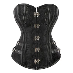 Women Overbust Corset Steampunk Body Shapewear Vintage Gothic Clothes Bodice Bustier Top Burlesque Corselet