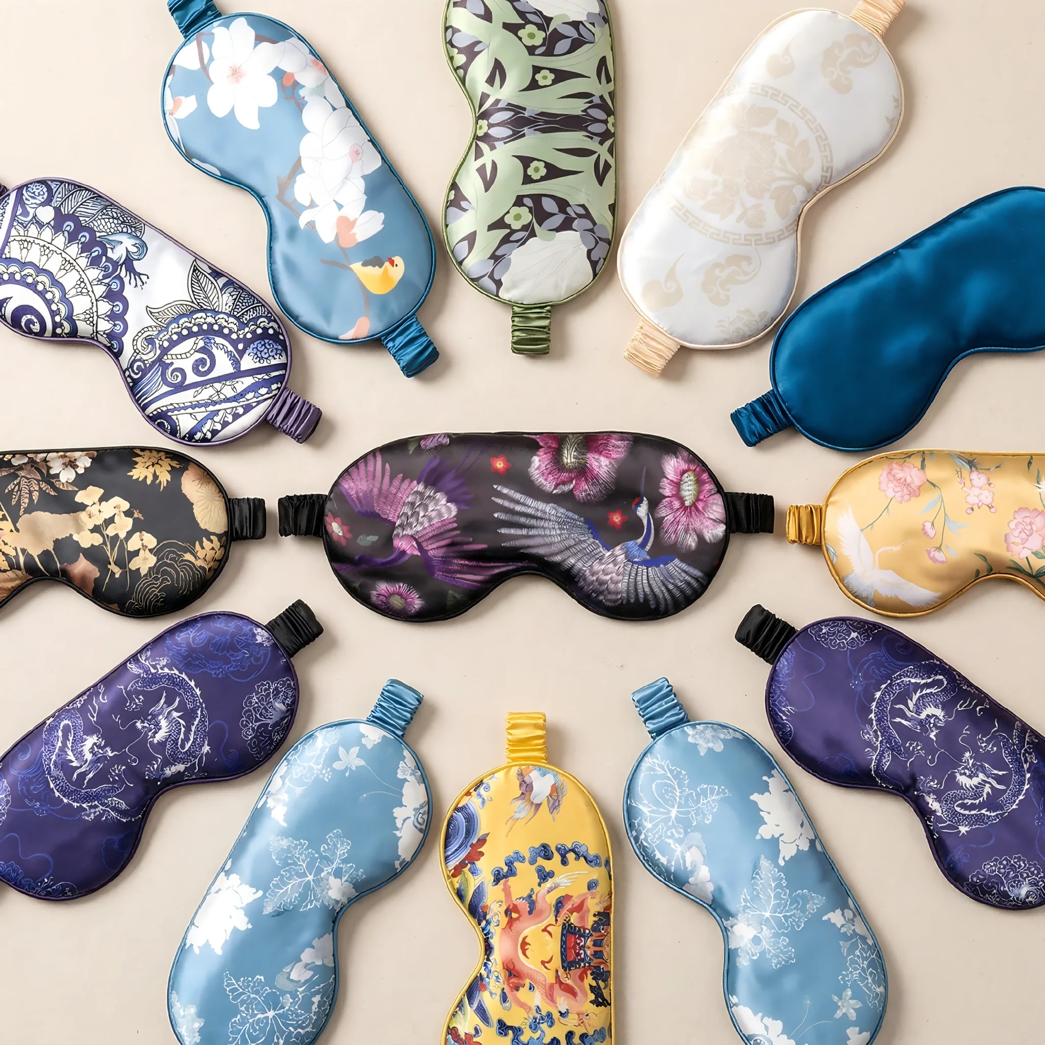 Chinese-Style Sleep Eye Mask With Comfortable Breathable And Silky Texture Suitable For Side-Sleeping During Lunch Breaks