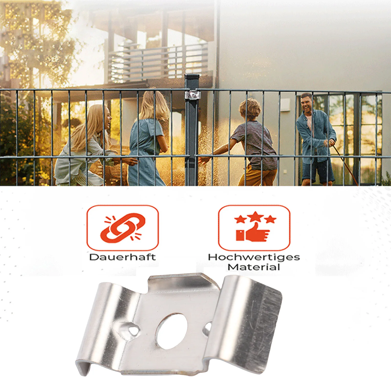 

10Pcs Double Rod Mat Fence Attachment Accessories Metal Plate Clamp Stainless Steel Holder Hardware Corner Connector