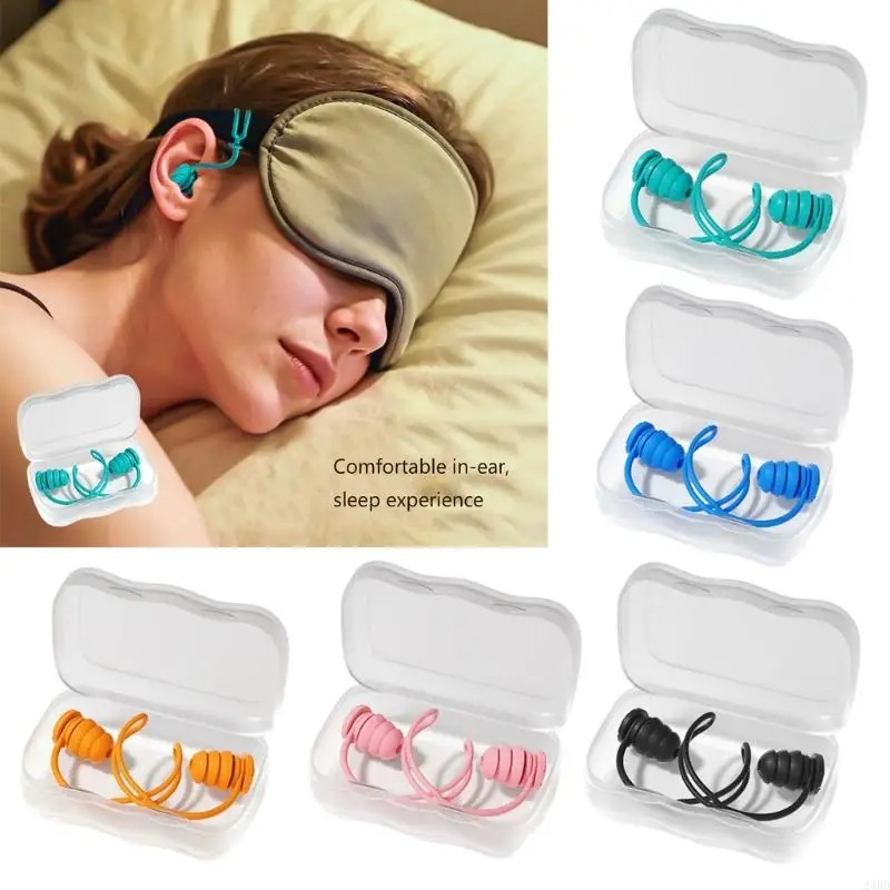 2Pcs Earplugs with String for Sleeps Noise Cancelling Reusing Ear Plugs Surfing Earplugs Suitable for Swimming Travel 24BD