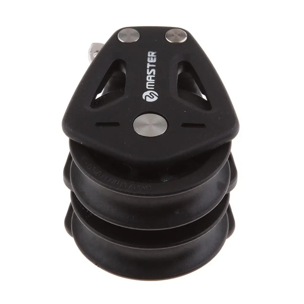 

Double Pulley Block 35mm Swivel Boat Rigging Wheel Bearing Loading 300Kgs