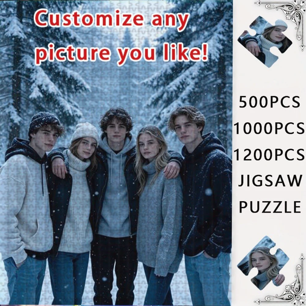 35/300/500/1021pcs Personalized Custom Photo Puzzle Selfie Photo Customize Your Puzzle To Create An One-Of-A-Kind Present.