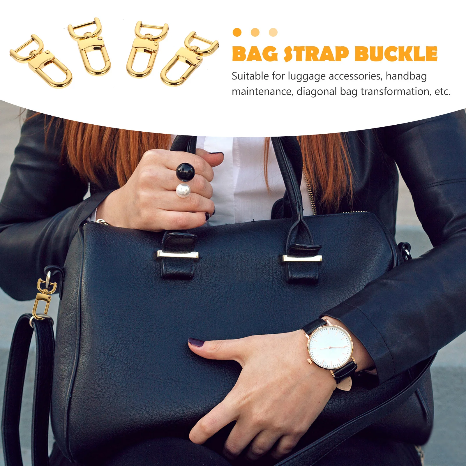 

4pcs Alloy Clasp For Bag Luggage Handbag Detachable Connector Diy Repair Kit Bag Supplies Handle Strap Buckle Suitcase Strap