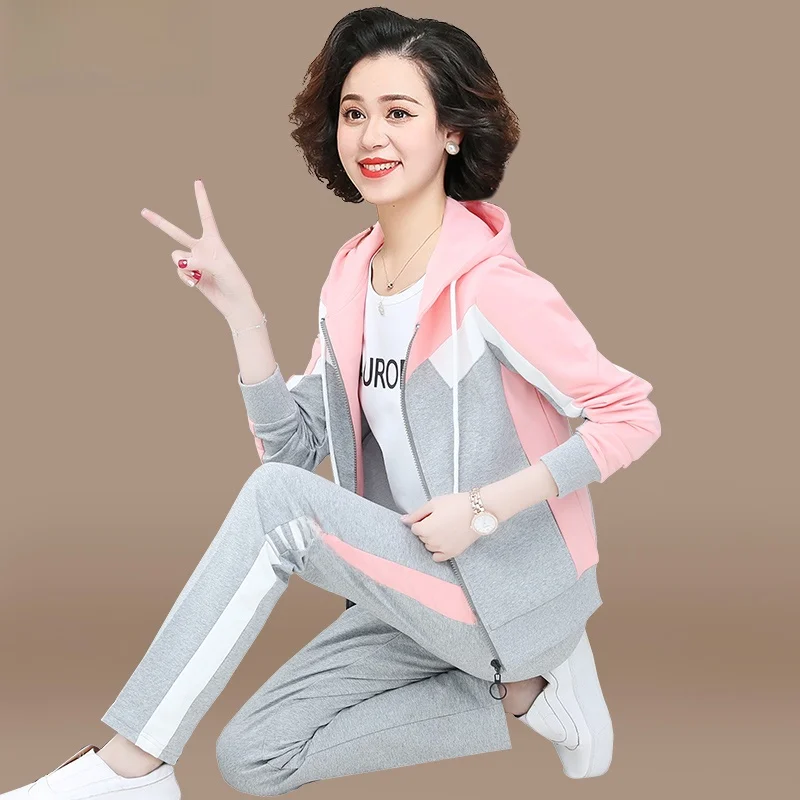 

Модный повседневный комплект из двух предметов для женщин среднего возраста: осенний свитшот и верхняя одежда для весны и осени