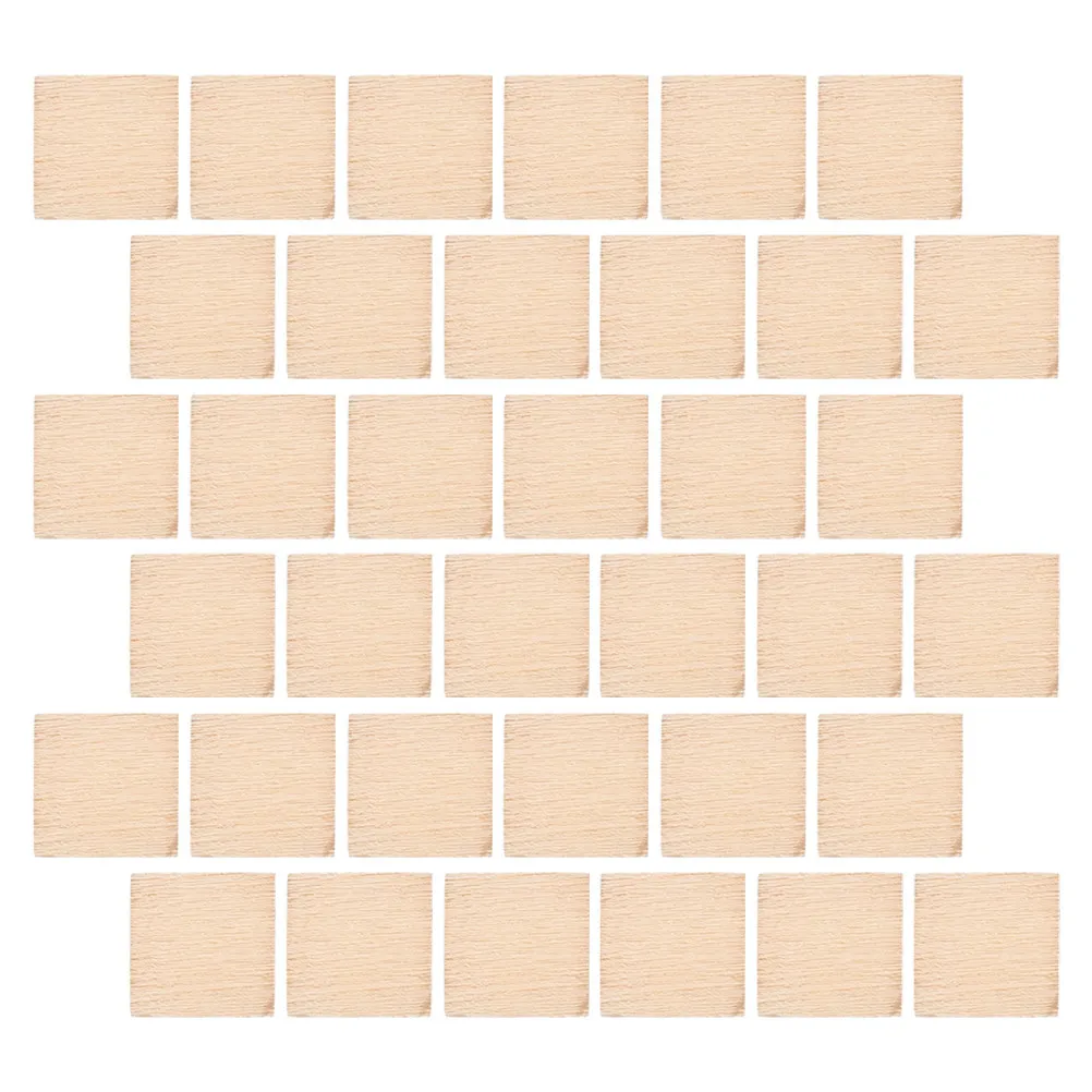 200Pcs 4Cm Unfinished Wooden Squares Natural Rustic Craft Blocks Smooth Surface for DIY Art Projects Coasters Ornaments Party