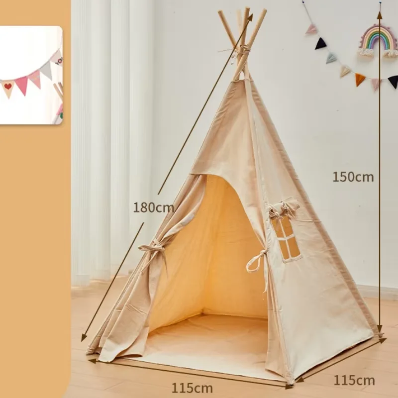 Tienda de juegos india de lona para chico, tienda tipi portátil, casa de juegos grande para niños, tiendas Wigwam, decoración de habitación Tipi para niños