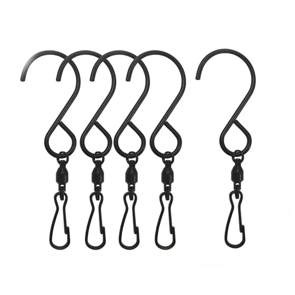 8Pcs Rotating Wind Bell Hooks 360 Degree Adjustable Heavy Duty Hanging Organizer for Outdoor Camping Birdcage Hat Coat Grocery