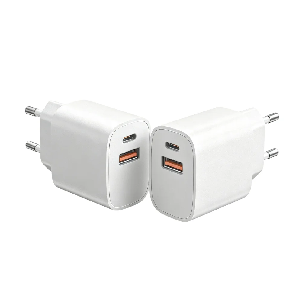 Lot de 2 Chargeurs Muraux à Charge Rapide 30W Double Port (1 USB-A & 1 Type-C PD QC) Adaptateur Secteur Portable pour iPhone 17 Samsung Galaxy S26 Ultra