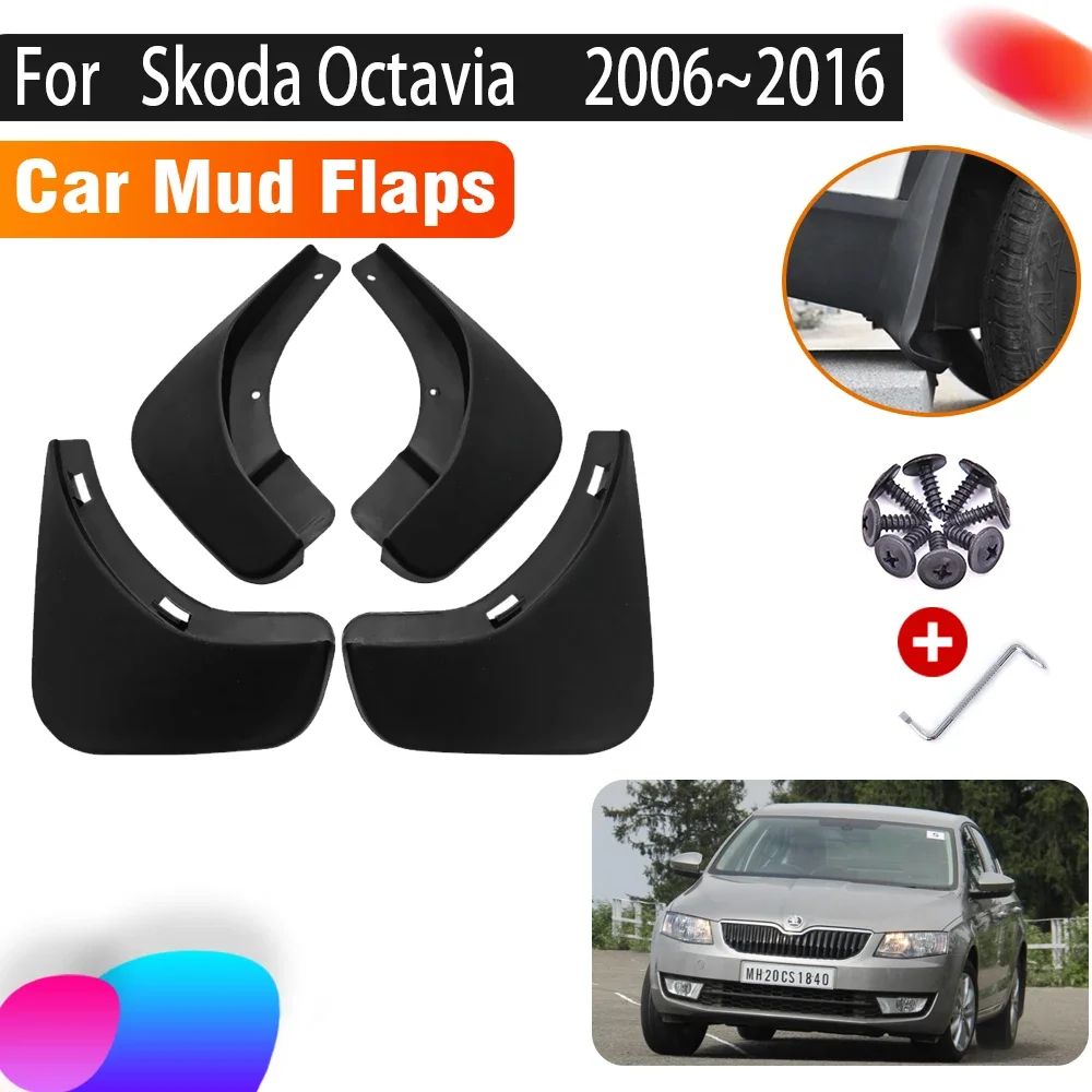 

Car Mudguards For Skoda Octavia MK2 MK3 2006~2016 4 PCS Anti-splash Mud Flaps Splash Guard Front Rear Fenders Car Accessories