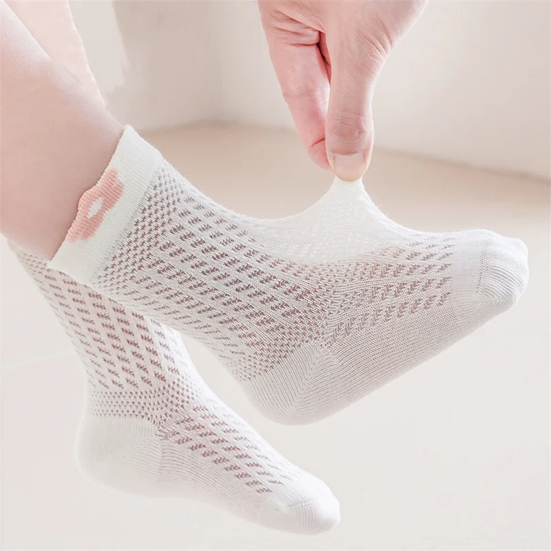 3 Paare/satz Kleinkind Baby Socken für Mädchen Jungen 0-5 Jahre Sommer Dünne Baumwolle Mesh Nette Kleidung Zubehör Neugeborenen ohne Knochen Kurze Socke