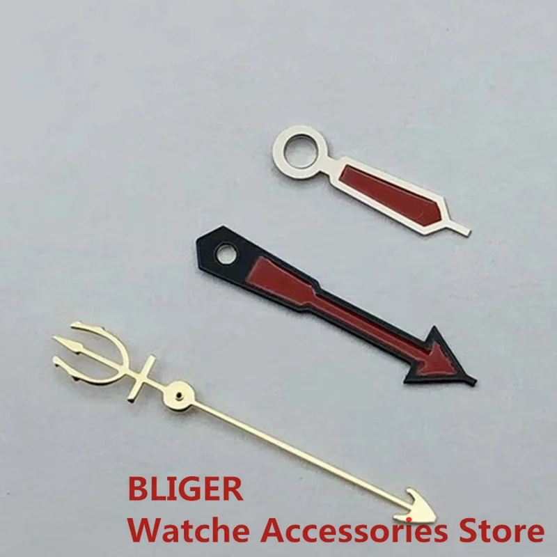 BLIGER NH35  Watch Hands NO Luminous Crown Fish Second Pionter Fit For NH36 NH38 Movement