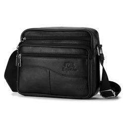 Men's Leisure Large Capacity Multi Layer Genuine leather Shoulder Bag High Quality Business Broadband Crossbody Bag For Men