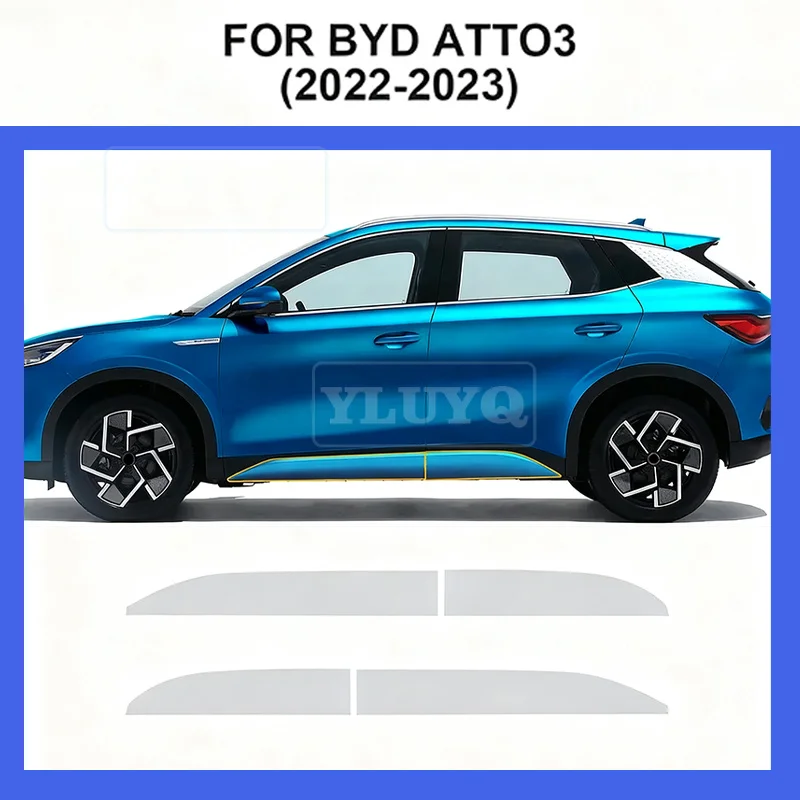 

Door Side Skirt Sticker for BYD Yuan Plus ATTO 3 EV 2022 2023 Accessories TPU Car Paint Protection Film Decoration Clear Body