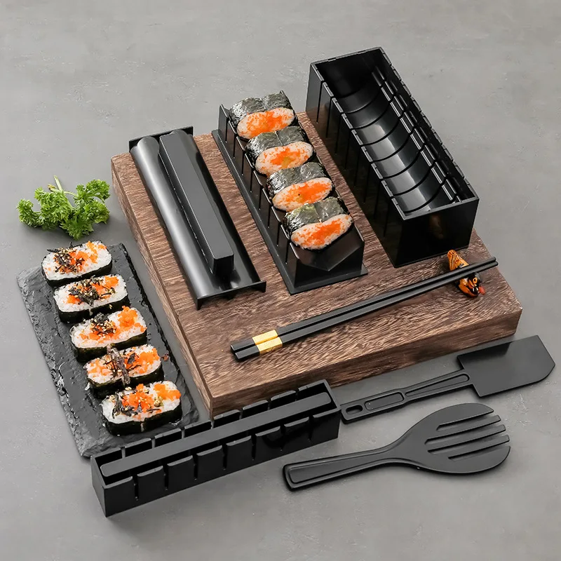 Kit para hacer Sushi con diferentes formas de molde para rollo de arroz y Sushi, espátula para tenedor, herramientas para Sushi caseras, molde en rollo de arroz japonés