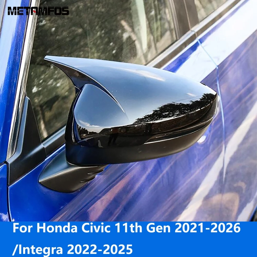 

For Honda Civic 11th Gen 2021-2026 Integra 2022-2025 Carbon Fiber Side View Rearview Mirror Cover Trim Protector Accessories
