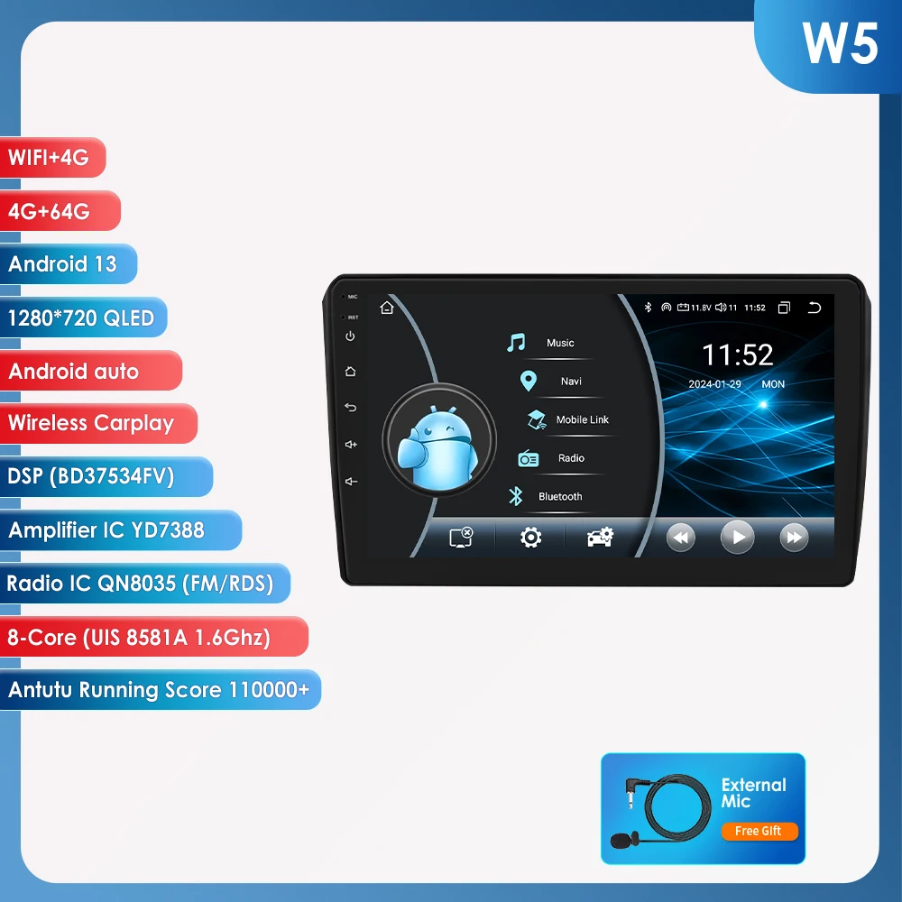 Android 13 Autoradio Voor Audi A3 8P S3 RS3 2003-2013 Carplay multimedia Video speler 4G 8Core Autoradio GPS 360 Camera hoofd Unit