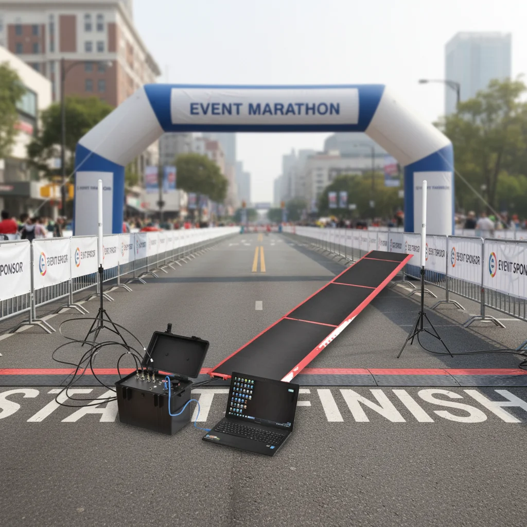 

Complete RFID Sports Marathon Race Timing Systems with Free Software 8ports 4ports reader / floor mat antenna/ dogbone bib tag