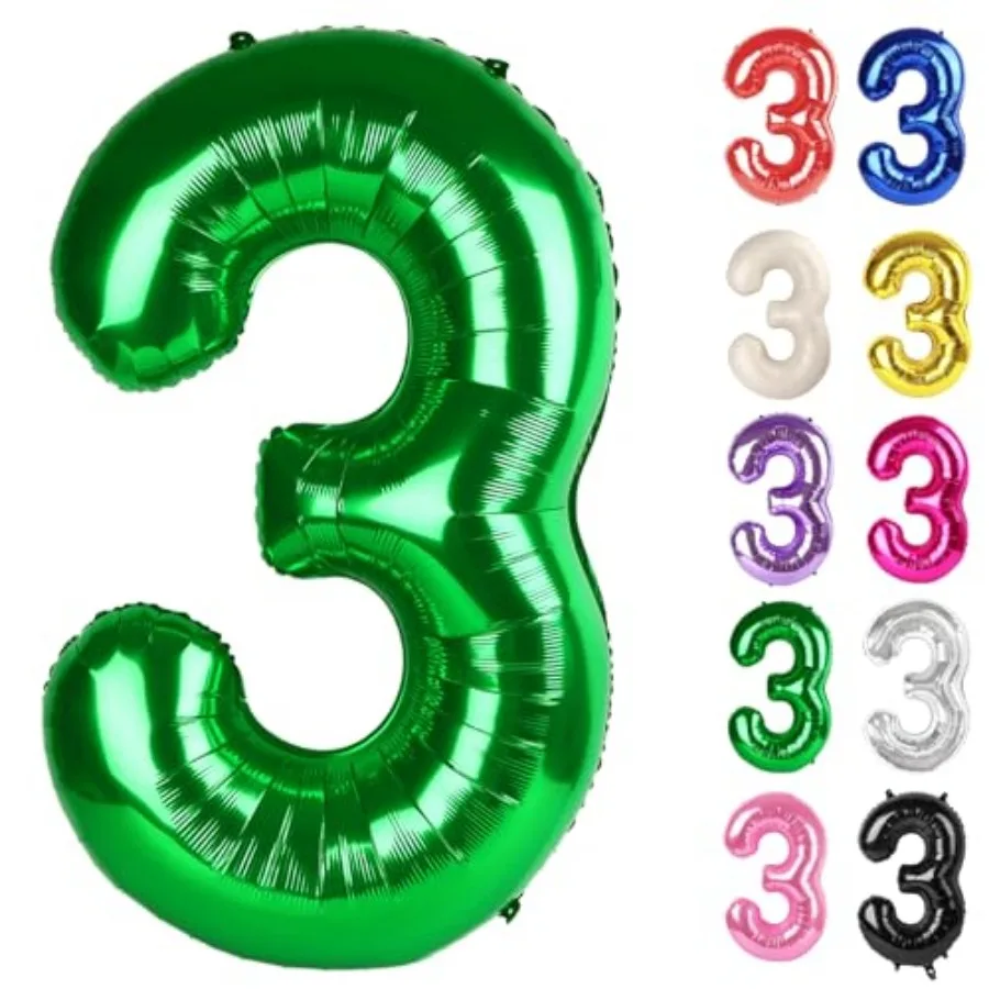 

Number 3 Balloon 40 Inch, 3 Balloon Number, 3rd Birthday Decorations, Party Supplies
