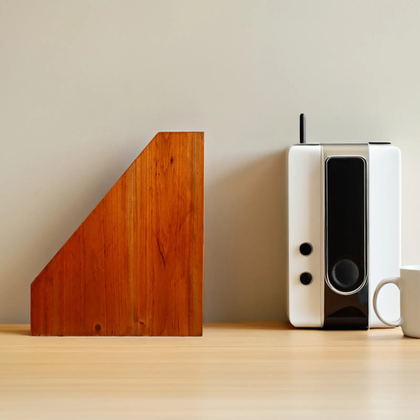 

Деревянный органайзер для журналов и книг, прочный, коричневый, в деревенском стиле, настольная подставка для документов, офисная полка для бумаг и книг