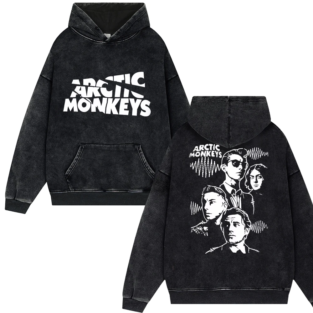 Rock Arctic Monkeys 2024 Tour Music Tracklist Print Vintage Washed Men Women Hip Hop Retro Fashion Oversized Streetwear Pullover