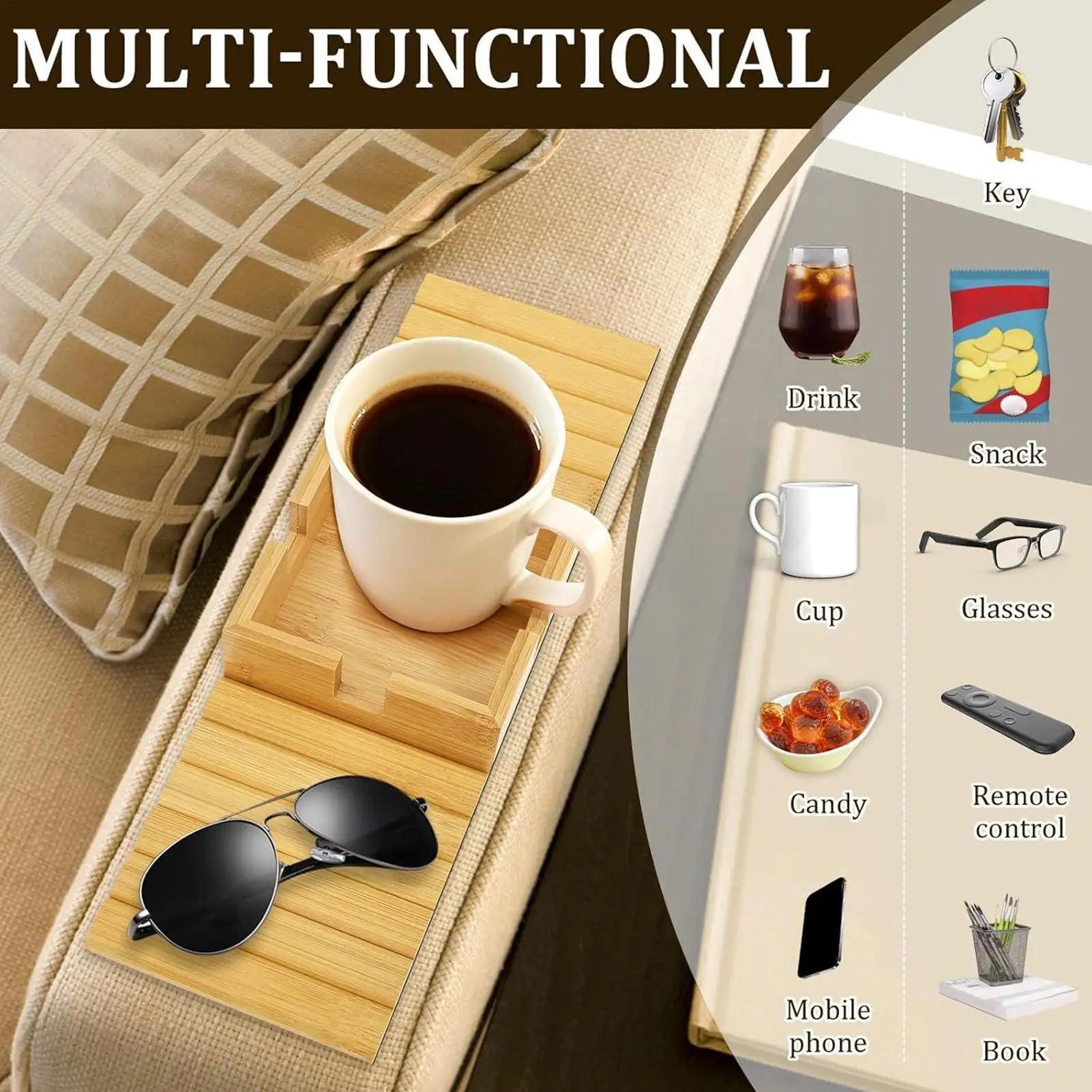 

Складной столик на подлокотник дивана с антискользящим покрытием для гостиной, общежития, спальни, для гаджетов, закусок, телефона, планшета, книг