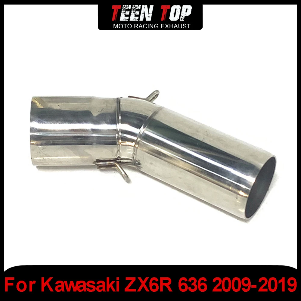 

Для KAWASAIKI ZX6R 636, выхлопная труба среднего звена, выхлопная труба для мотоцикла, средняя труба, глушитель 2009-2019, стальная соединительная труба