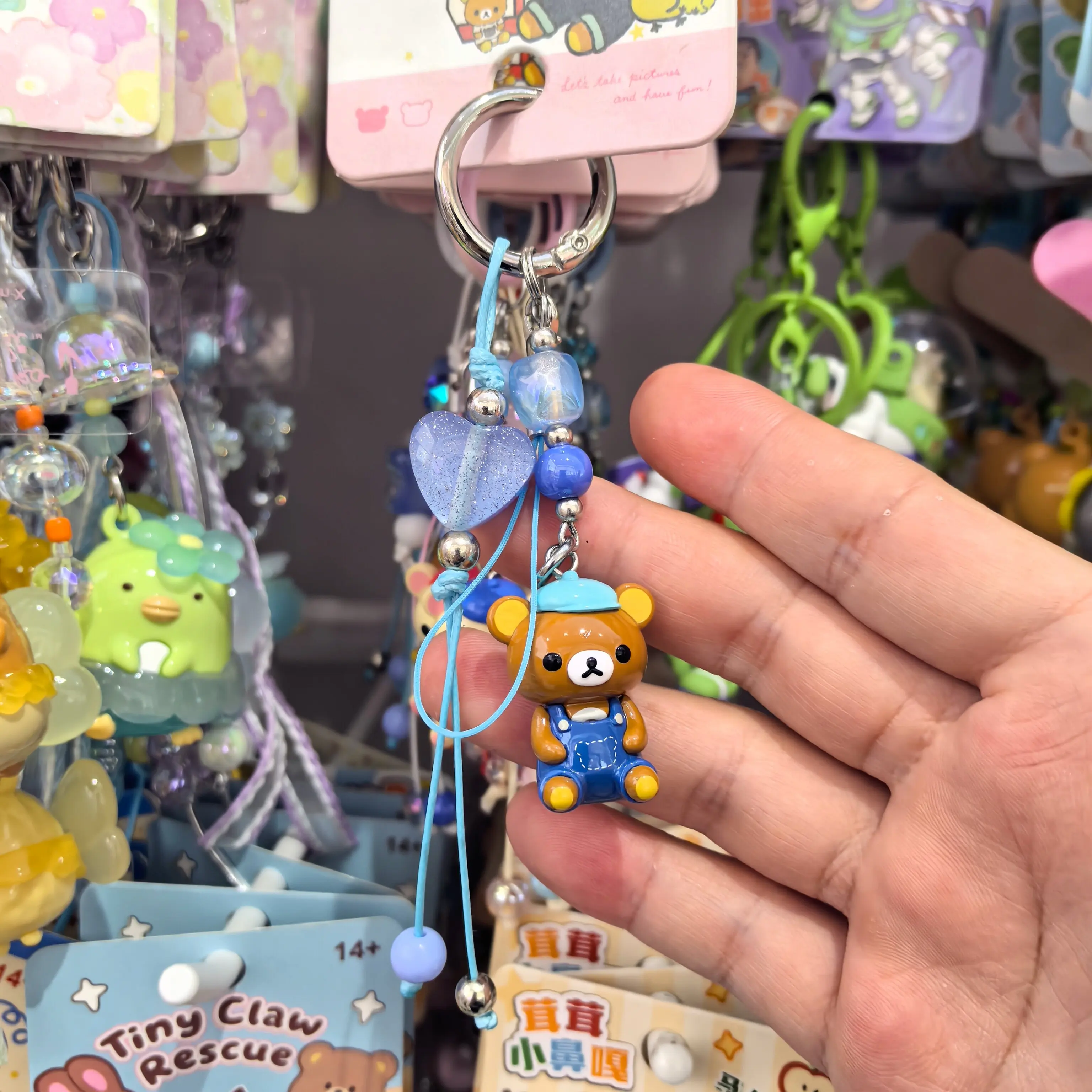 Rilakkuma Tiny World Series Keychain Resin Bear Pendant Bag Decoration Phone Charm Hanging Ornament For Adult Accessory view 4