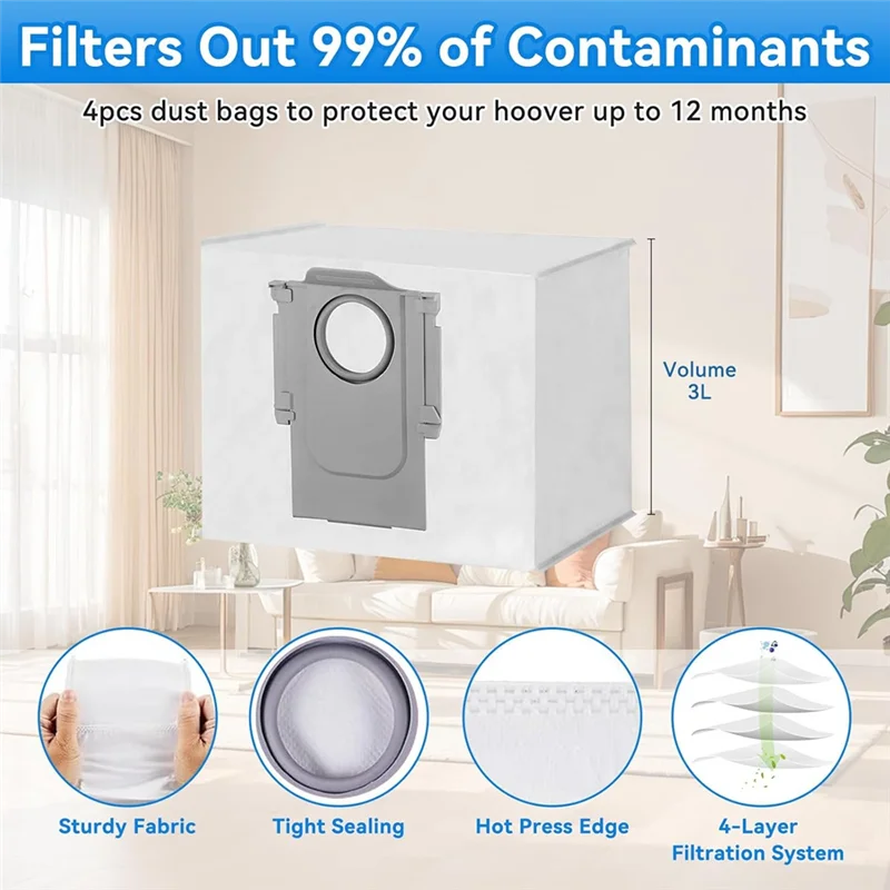 M17K - Części zamienne do Roborock S8 Pro Ultra: szczotka główna, szczotki boczne, filtry HEPA, nakładki mopujące, worki na kurz