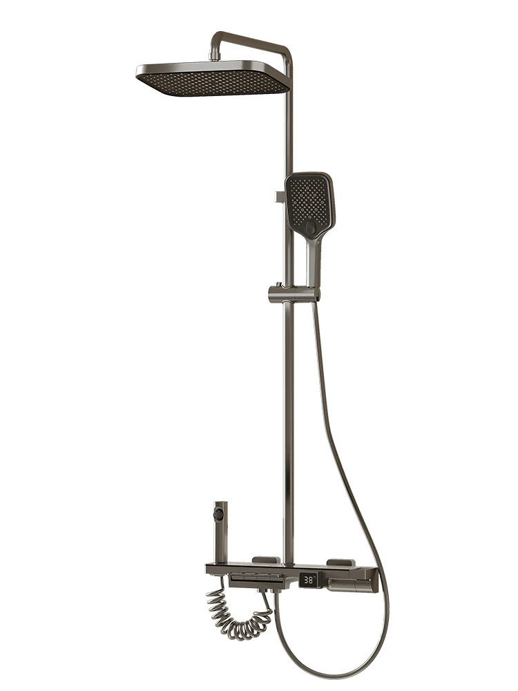 

Пистолет серый пианино кнопки съемный душ бытовой Душ Набор полностью медный