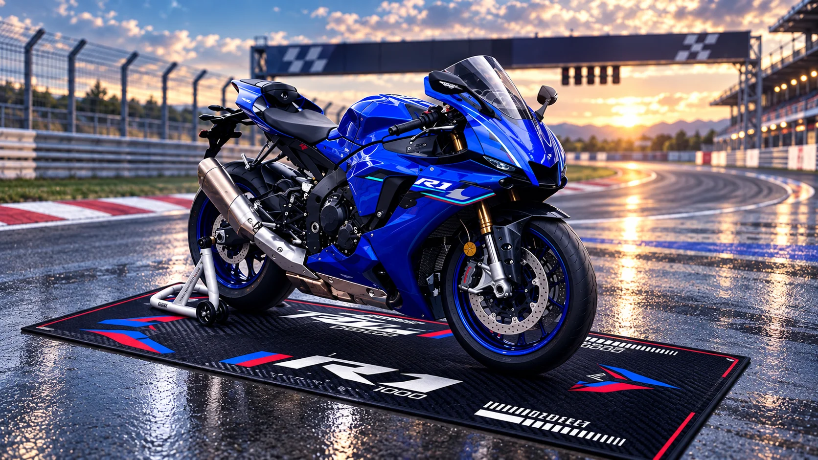 For Yamaha YZF R1 R1M Motorcycle Carpet Garage Mat Racing Pit Paddock Floor Rug Non-Slip Workshop Display Moto Mat