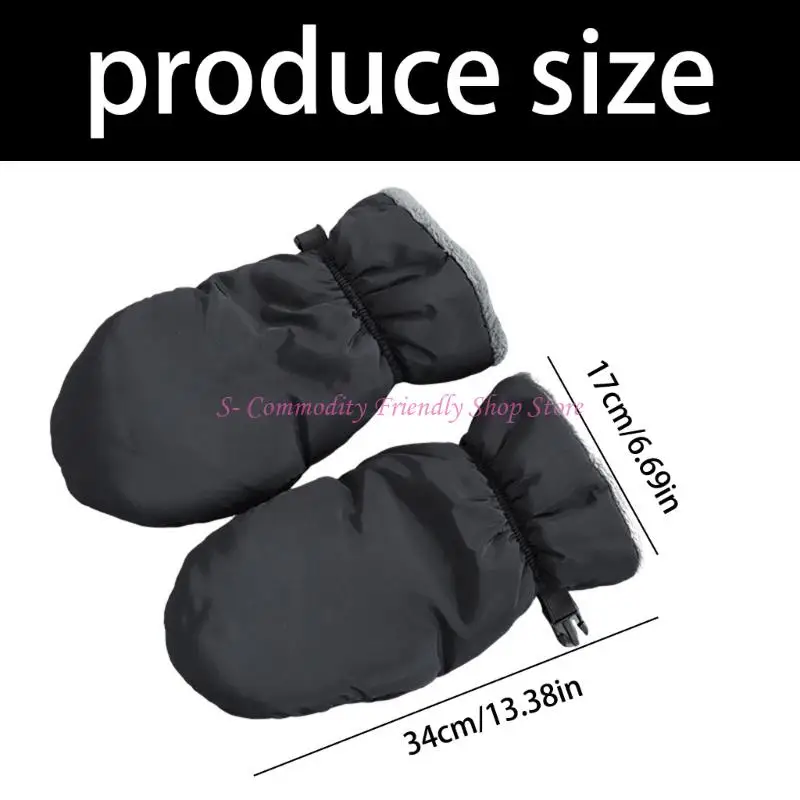 85AE Waterproof Pram Hand Muff Black Pram Gloves for Strollers Pram Mittens