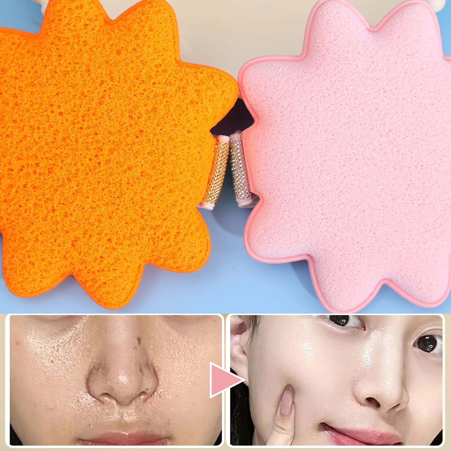 Exfoliating Face Cleaning Sponge Pads Gentle Facial SPA Massage Cosmetic Makeup Removal Wash Puff Foaming Cleansing Care Tools
