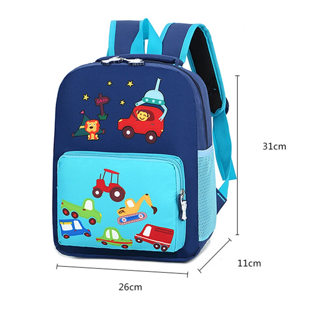 Cartoon Cars Kindergarten Backpacks Personalized Embroidered Name Children\'s Schoolbags Custom Name Baby Outgoing Snack Bags