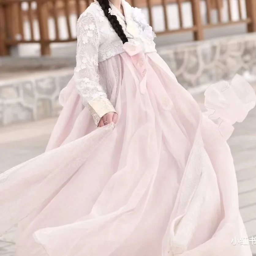 Korean Traditional Costume For Women Elegant Luxury Hanbok Dress Palace Princess Cosplay Anicent Retro Long Robe Wedding Party