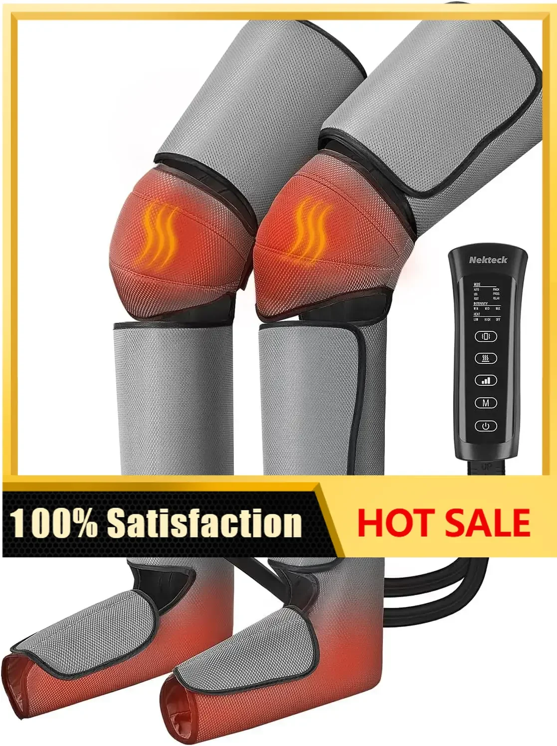 Leg Massager for Circulation and Pain Relief, 2 Heat & 3 Vibration | 6 Modes 3 Intensities, Air Compression Foot Calf Thigh