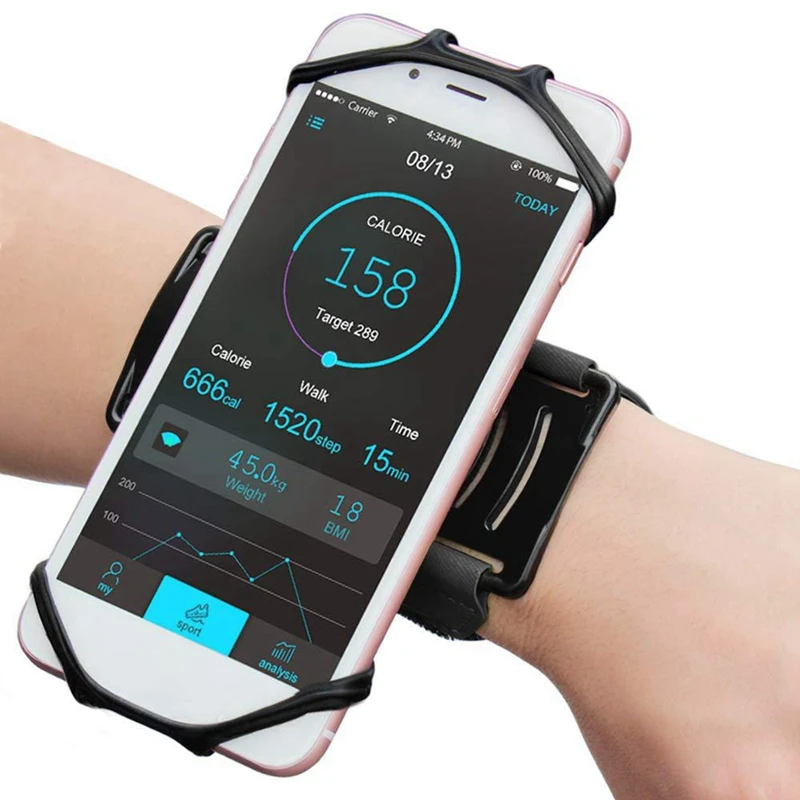 1 PCS Outdoor Sports Wrist Phone Pouch Removable Rotating Phone Wristband Armband Wrist Brace Fitness Running Cycling