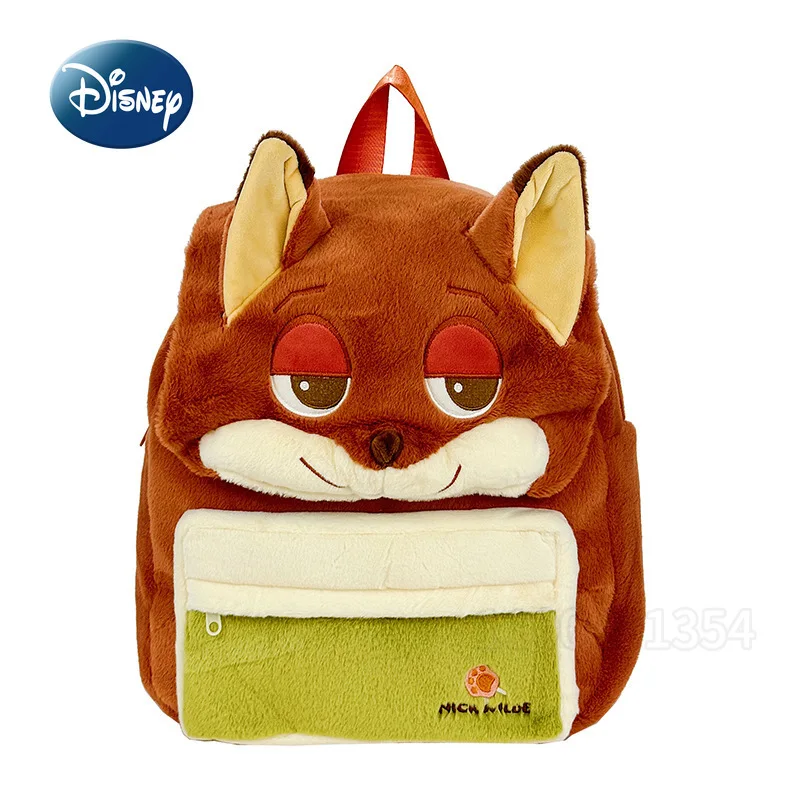 حقيبة ظهر ديزني زوتوبيا الجديدة القطيفة لطيف الكرتون القطيفة أزياء المرأة عارضة حقيبة الظهر سعة كبيرة على ظهره جودة عالية