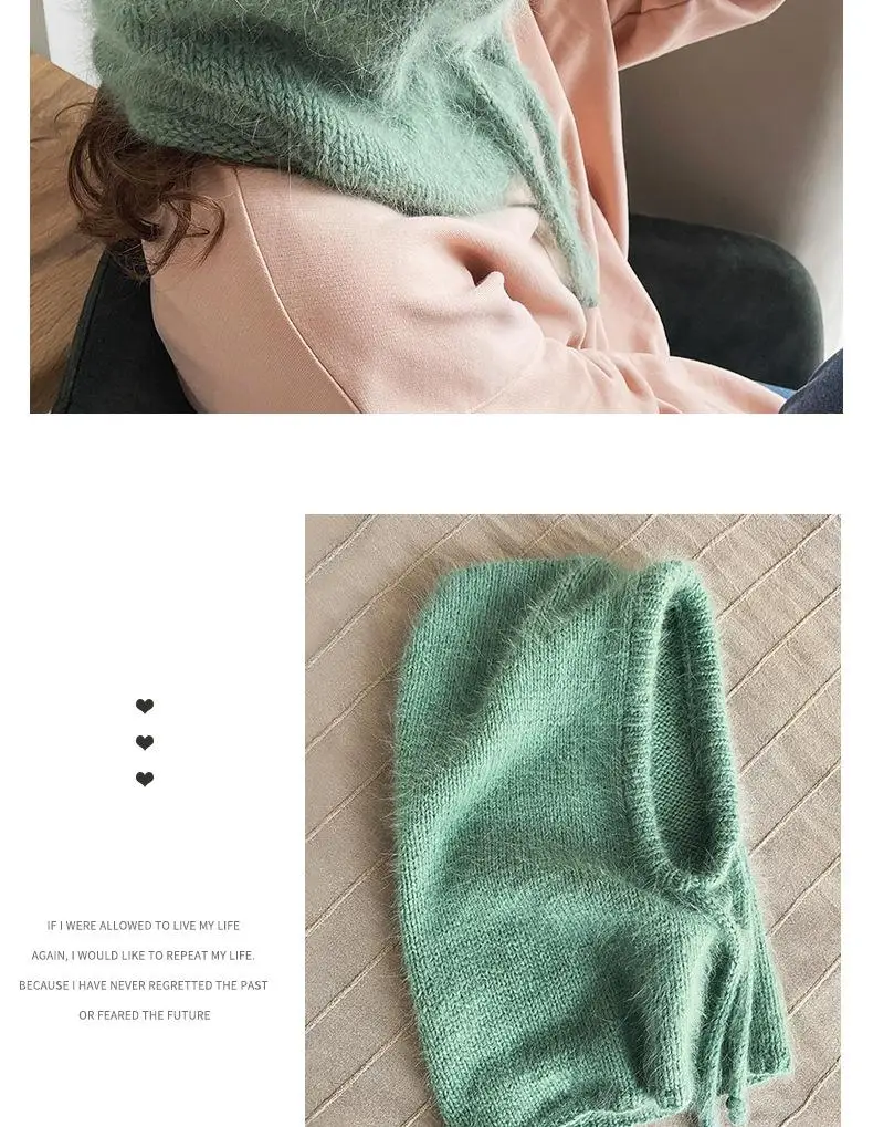 Winter mützen für Frauen Mädchen warme Kapuzen schal Mütze für weibliche Jugend Sturmhaube Stricken Schädel kappe Ohr klappe – Detail 11