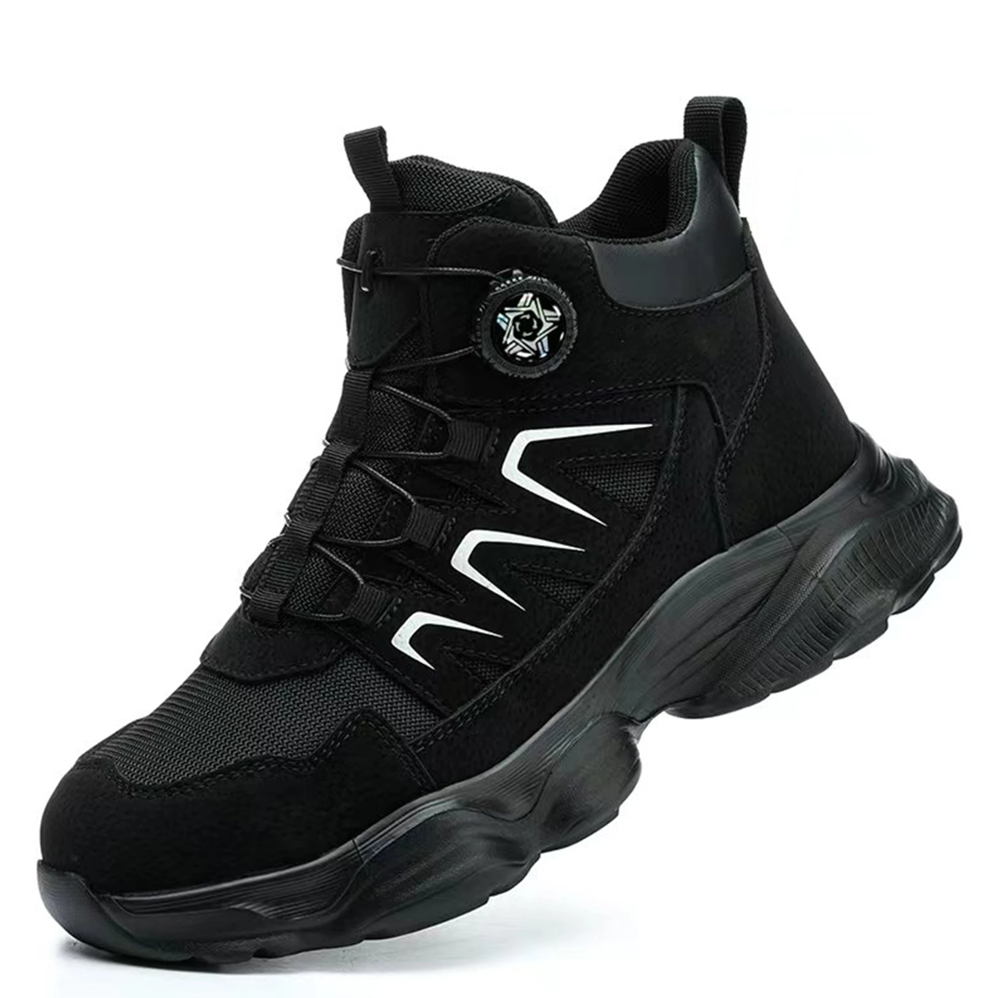 Indestructible Steel Toe Men's Safety Shoes Light Men's Work Boots Anti Smash Impact Resistant Construction Industrial Footwear