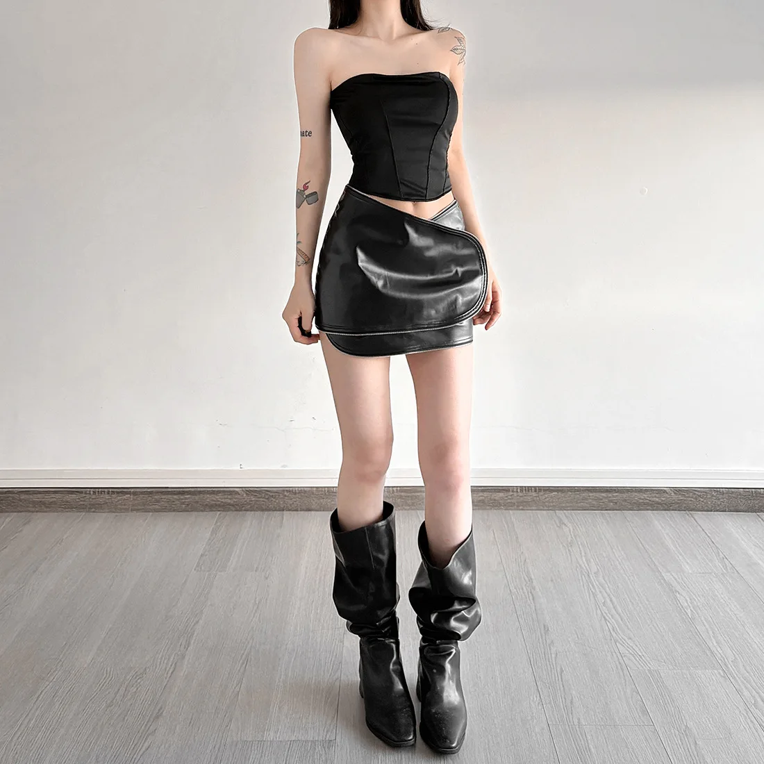 تنورة نسائية جديدة لخريف 2025 بسحاب صغير نحيف لفتاة التوابل #3