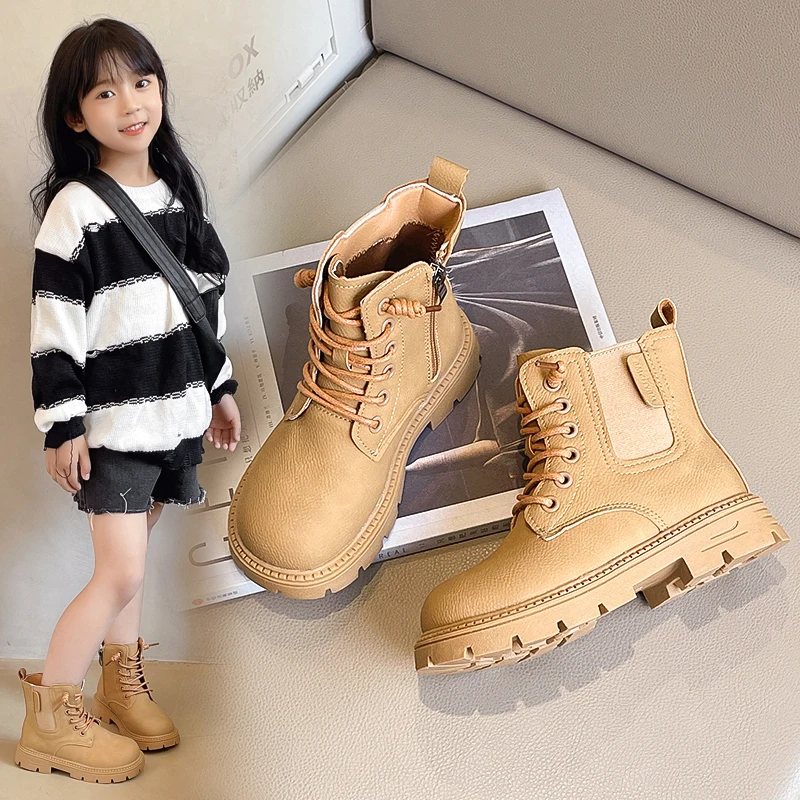 

Ботинки для мальчиков и девочек, детские мягкие нескользящие короткие ботинки, новинка 2026, весенне-осенние детские ботинки, модные ботильоны для малышей, детская обувь