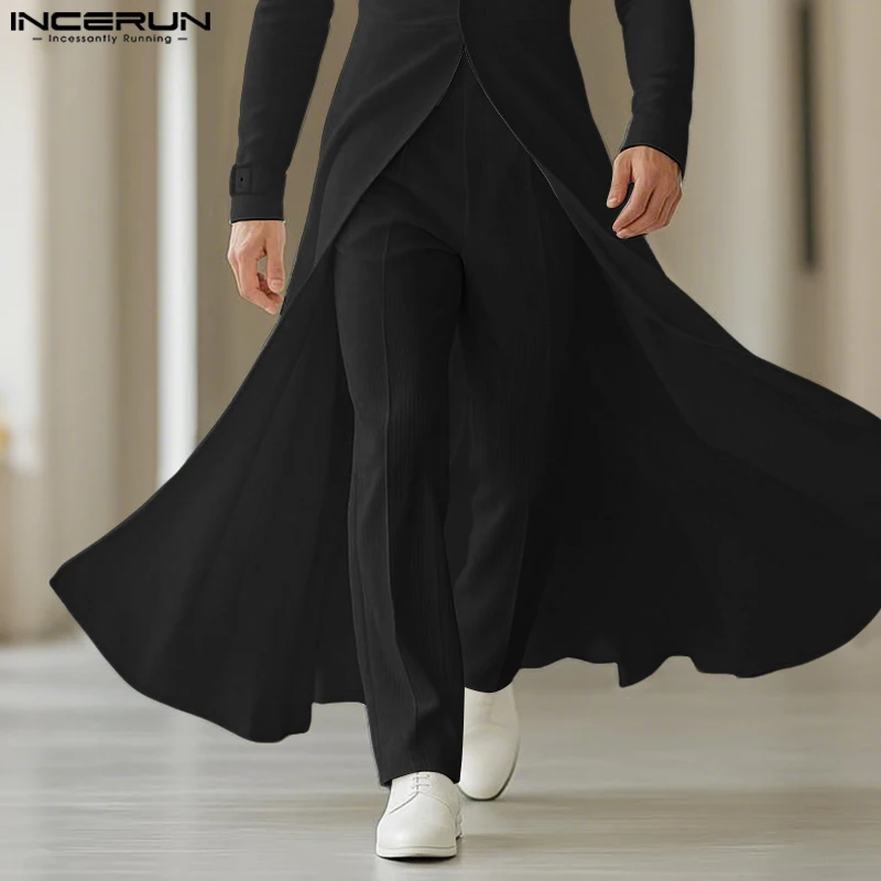 INCERUN Men Corduroy Pants Solid Color Button Joggers Casual Straight Trousers Men Streetwear 2025 Fashion Male Long Pants S-5XL