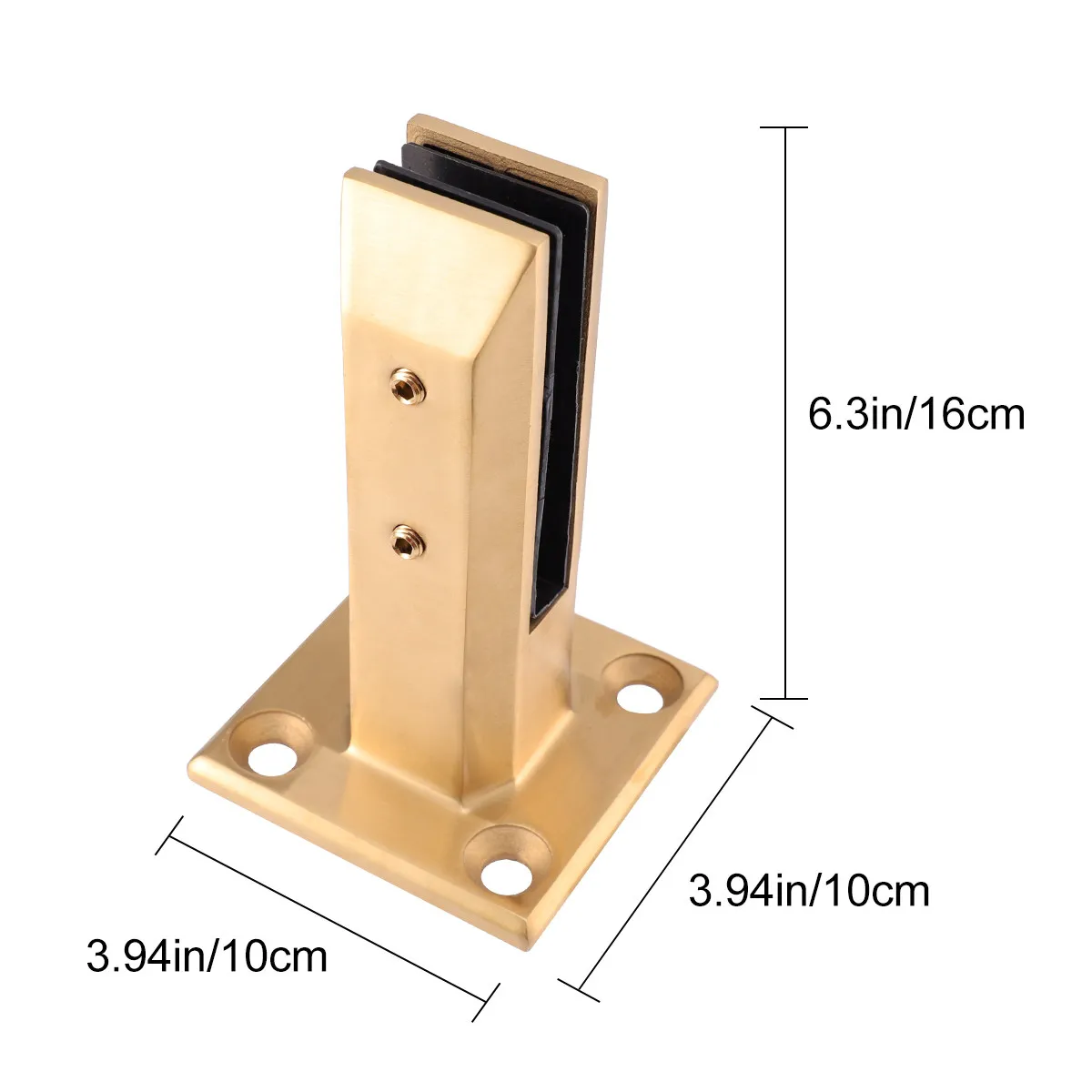 Stainless Steel Clamp Punch Free Bracket Durable Glass Fixing Tool Space Saving Glass Holder For Daily Use Gold Color No