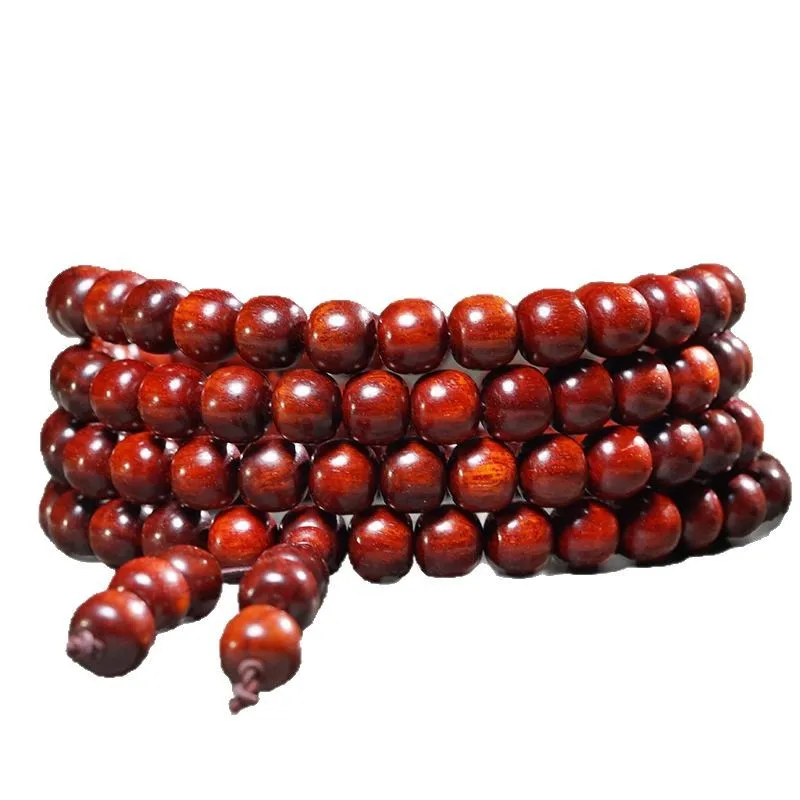 Premium African Red Sandalwood Old Type Barrel Bead Bracelet High Oil Density Playable Unisex Collectible Jewelry